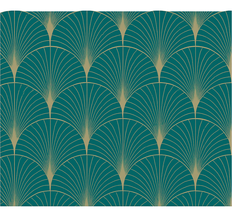 Master bedroom wallpaper blue gold art decor - TenStickers