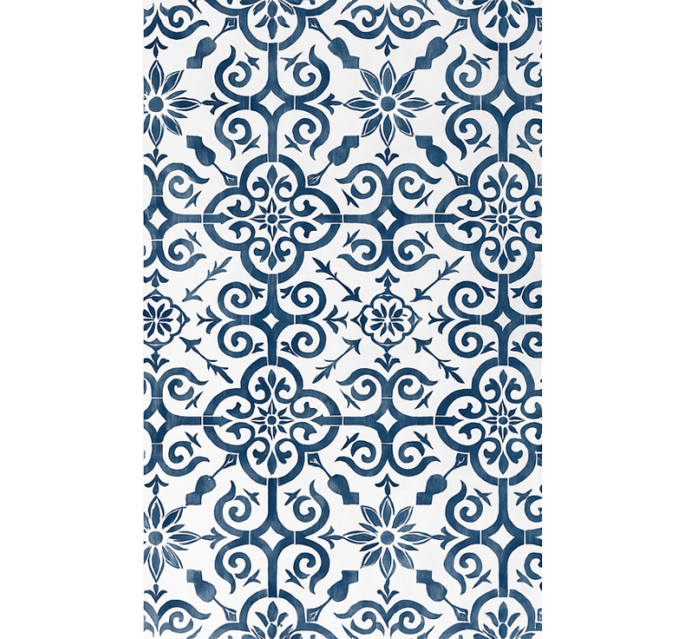 Tiles wallpaper blue moroccan tile - TenStickers
