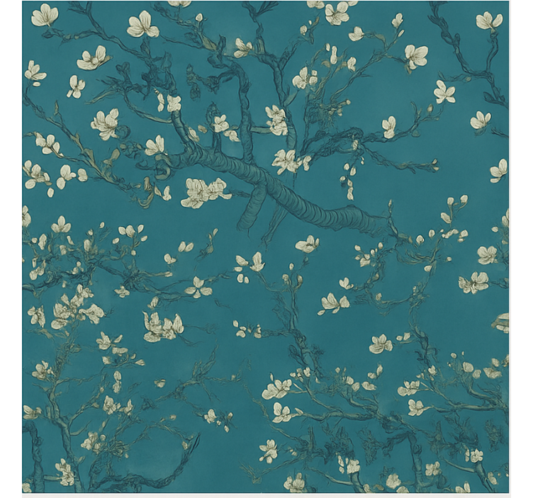 Master bedroom wallpaper dark blue tree design - TenStickers