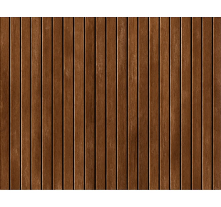 Living room wallpaper dark brown vertical wood planks - TenStickers