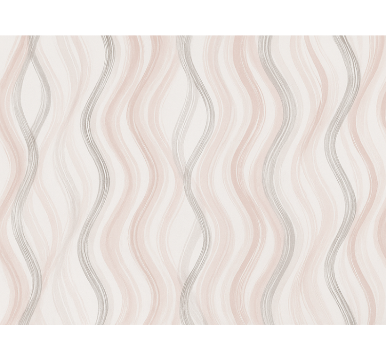 Wallpaper childrens room light grey pink watercolor lines - TenStickers