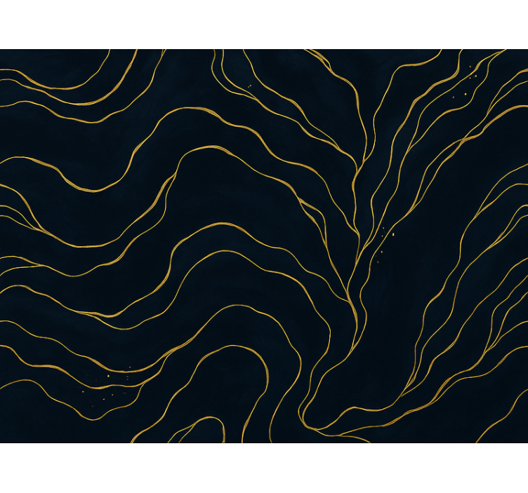 Master bedroom wallpaper dark blue and gold marble - TenStickers