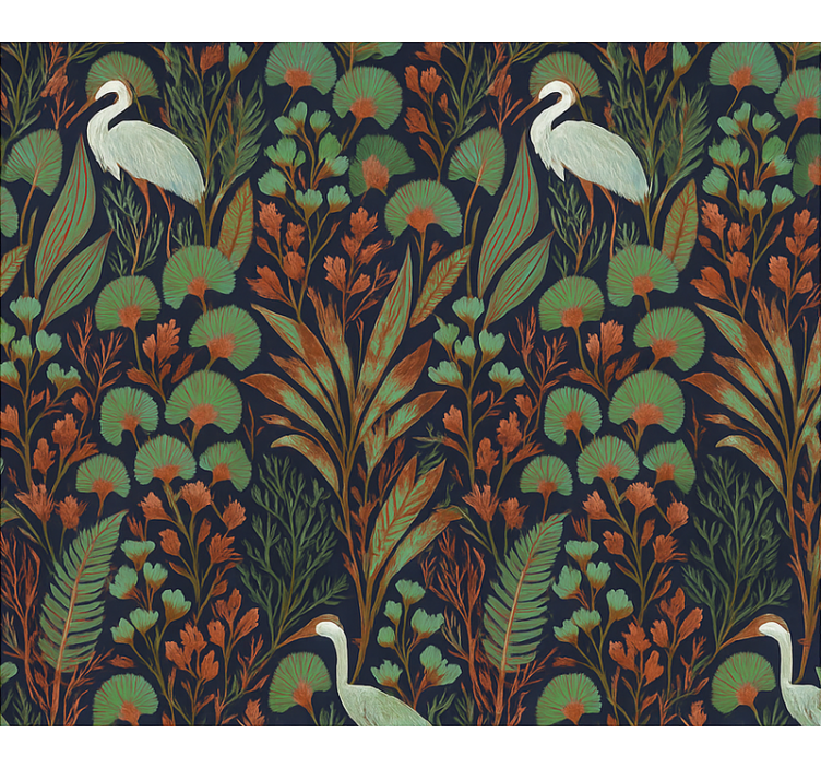 Master bedroom wallpaper exotic asian nature - TenStickers