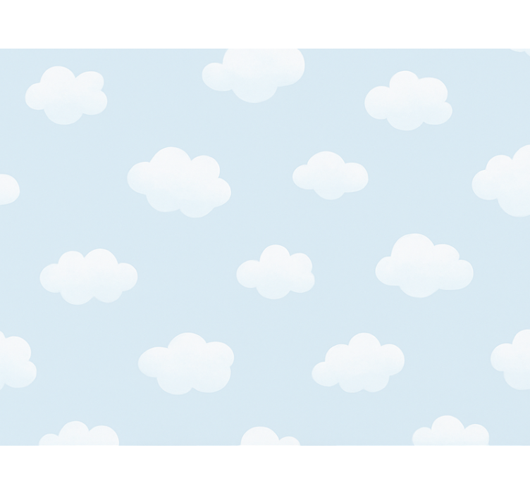 Wallpaper childrens room simple clouds design - TenStickers