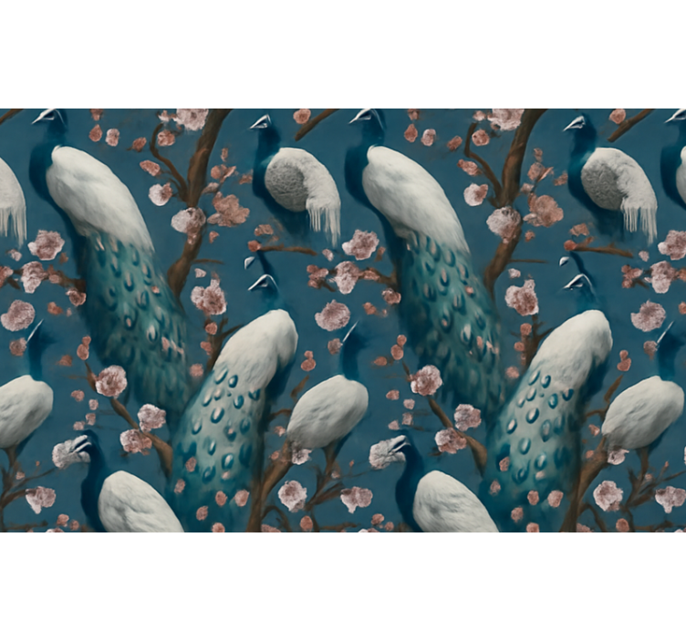 Master bedroom wallpaper elegant beautiful peacocks - TenStickers