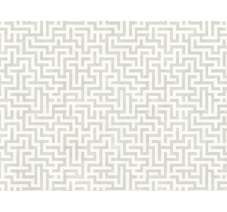 Living room wallpaper silver maze pattern - TenStickers