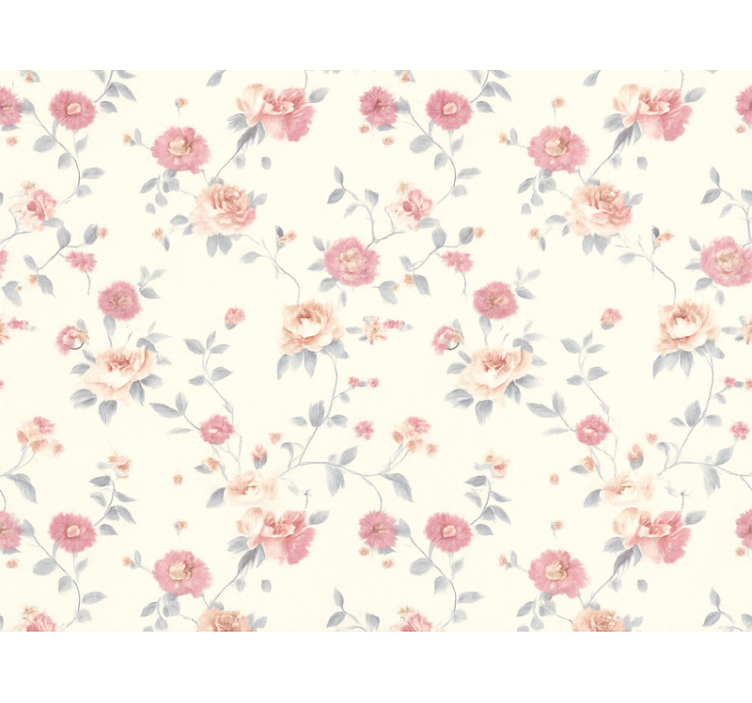 Master bedroom wallpaper floral textile design - TenStickers