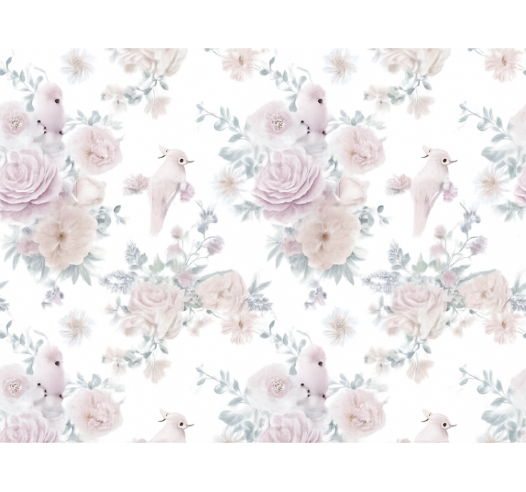 Master bedroom wallpaper grey elegant flower design - TenStickers