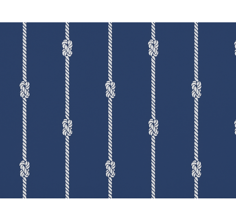 Wallpaper childrens room dark blue marine ropes - TenStickers