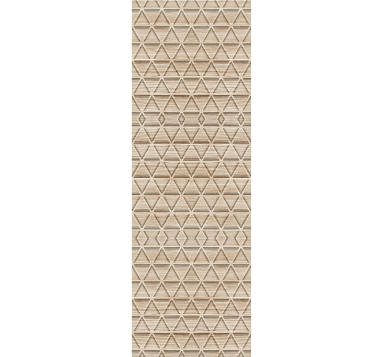 Bedroom wallpaper with wood effect triangle pattern - TenStickers