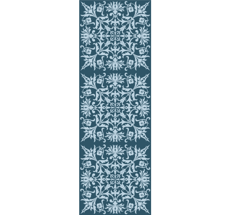 Bedroom wallpaper in french provincial blue floral pattern - TenStickers