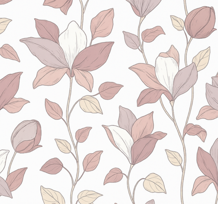 Pink floral bedroom wallpaper - TenStickers