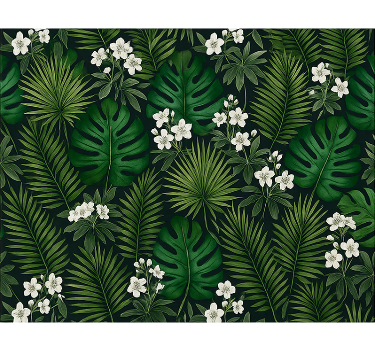 Green exotic nature bedroom wallpaper - TenStickers