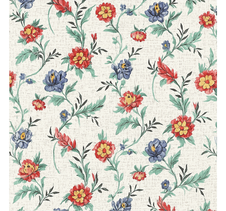 Bedroom wallpaper retro floral pattern - TenStickers
