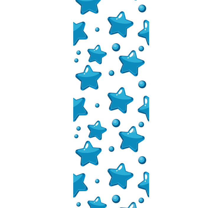 Bedroom wallpaper with blue shiny star balloons - TenStickers