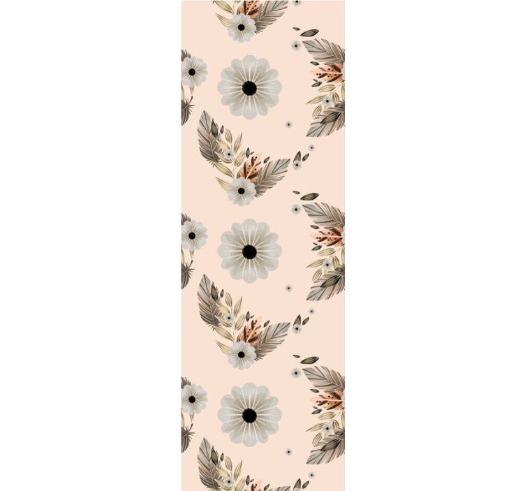 Bedroom wallpaper pink and black pastel flowers - TenStickers