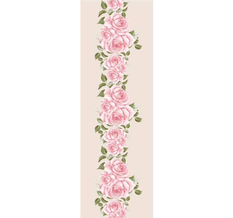 Bedroom wallpaper vintage pink rose design - TenStickers