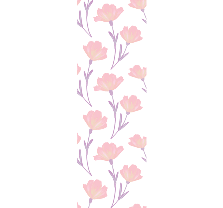 Bedroom wallpaper minimalistic watercolor wildflowers - TenStickers