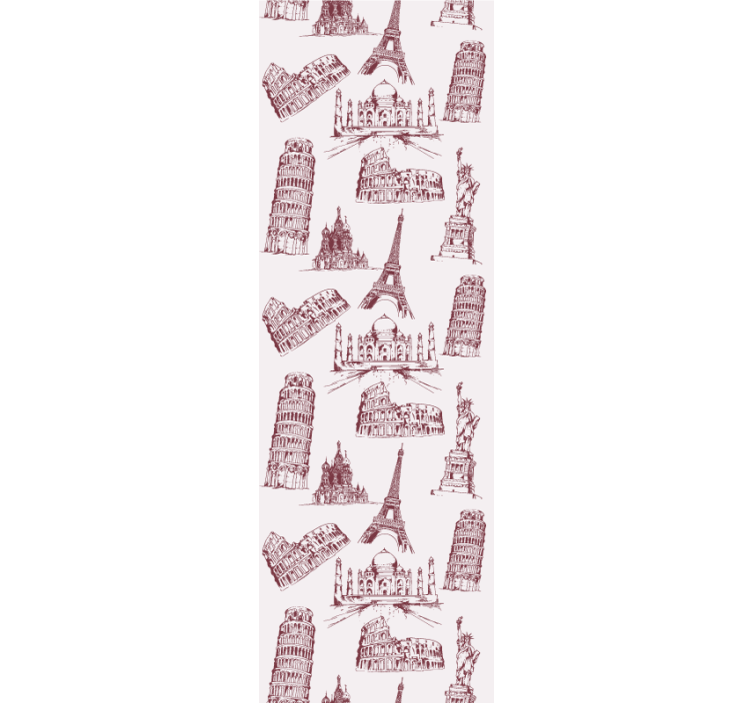 Bedroom wallpaper most famous monuments design - TenStickers