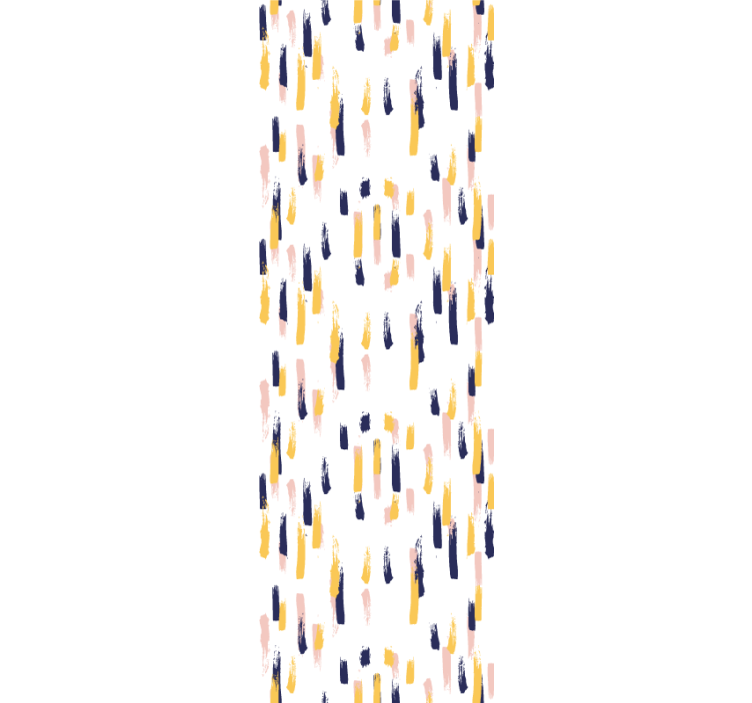 Bedroom wallpaper in blue, yellow and pink strokes - TenStickers