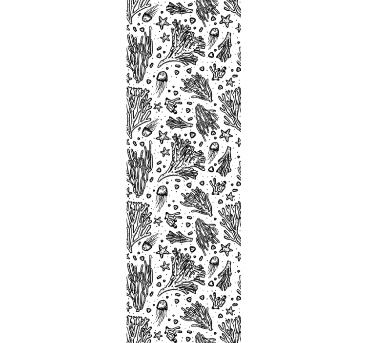 Bedroom wallpaper with black silhouetted sea creatures - TenStickers