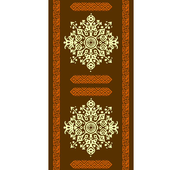 Bedroom wallpaper in abstract brown and yellow design - TenStickers