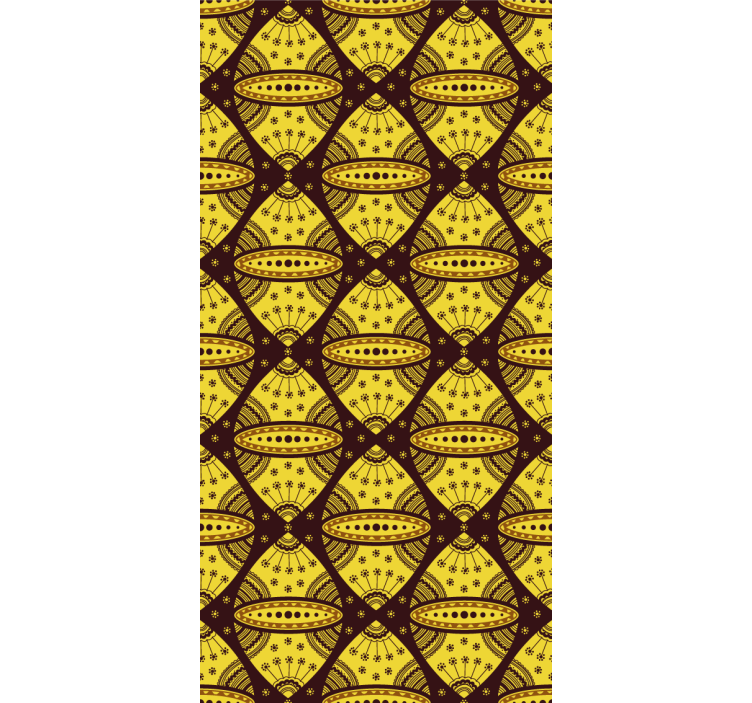 Bedroom wallpaper african style abstract art yellow pattern - TenStickers