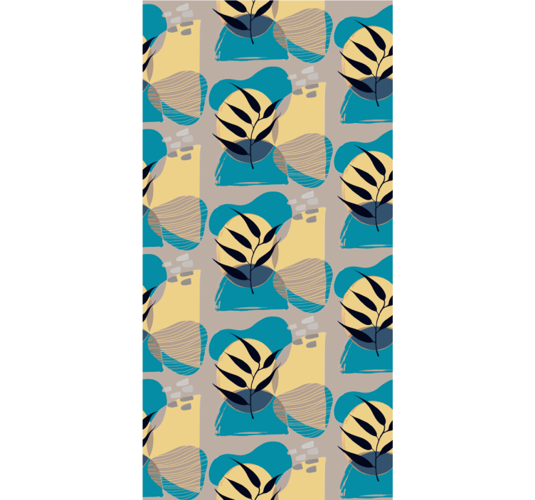 Bedroom wallpaper in african style blue abstract design - TenStickers