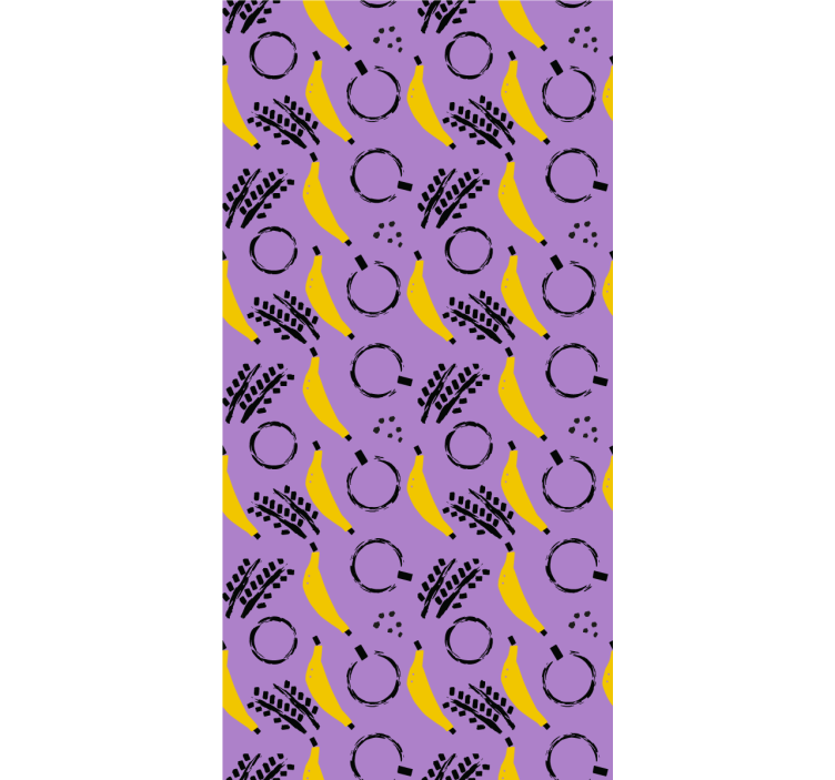 Bedroom wallpaper in african style purple banana design - TenStickers