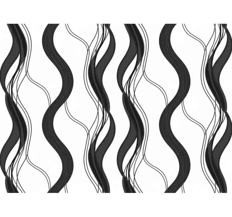 Master bedroom wallpaper wavy black pattern - TenStickers