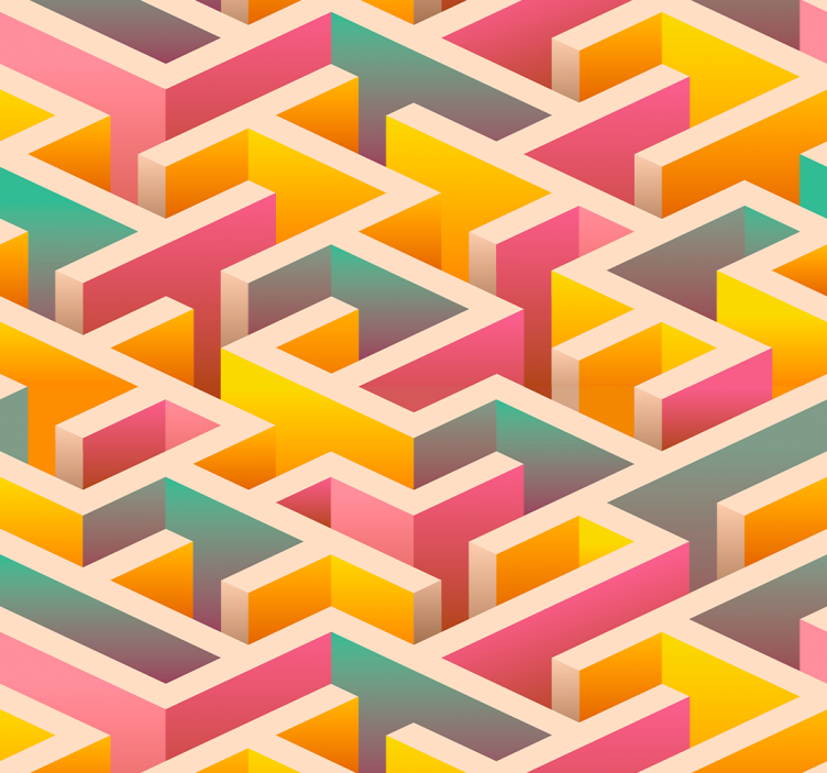 Wallpaper geometric interlocking design - TenStickers