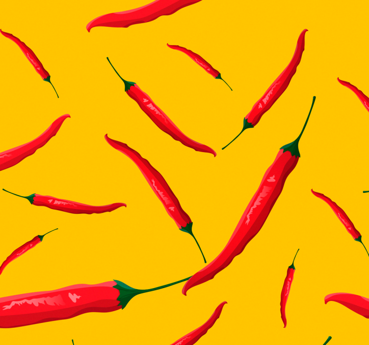 Chili pepper pattern kitchen wallpaper - TenStickers