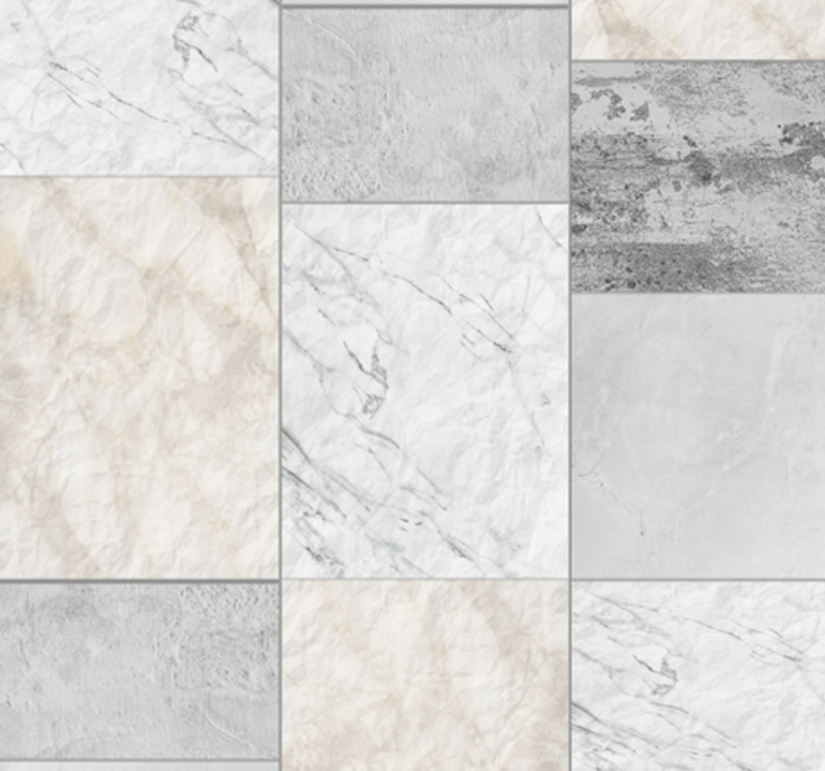 Tiles squares design wallpaper marble - TenStickers