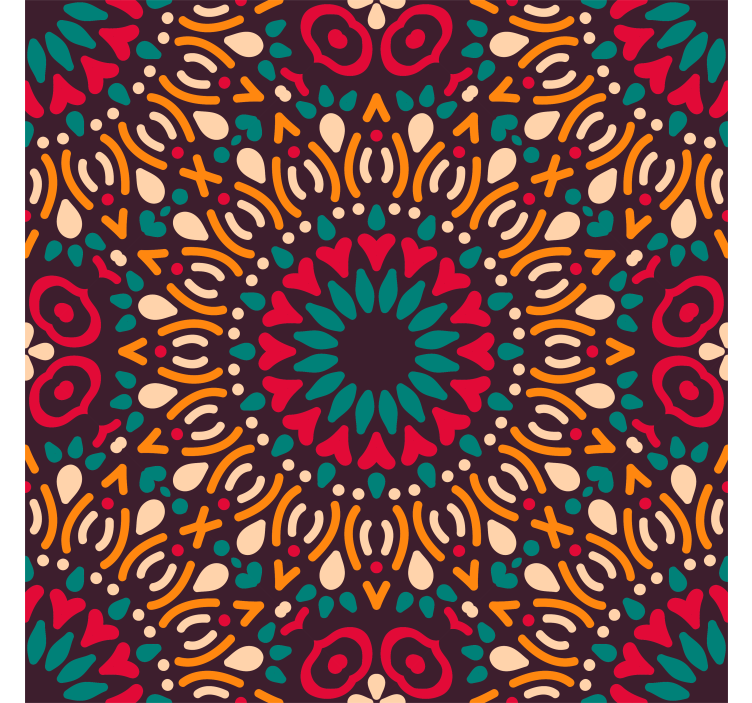 Colorful Mandala Pattern wallpaper flowery - TenStickers