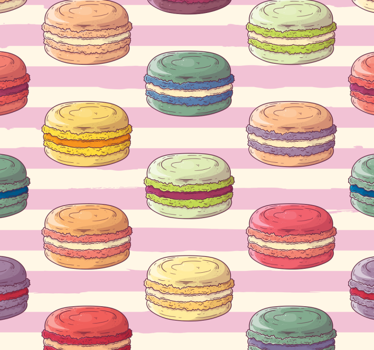 Retro macaroons Modern Wallpaper - TenStickers