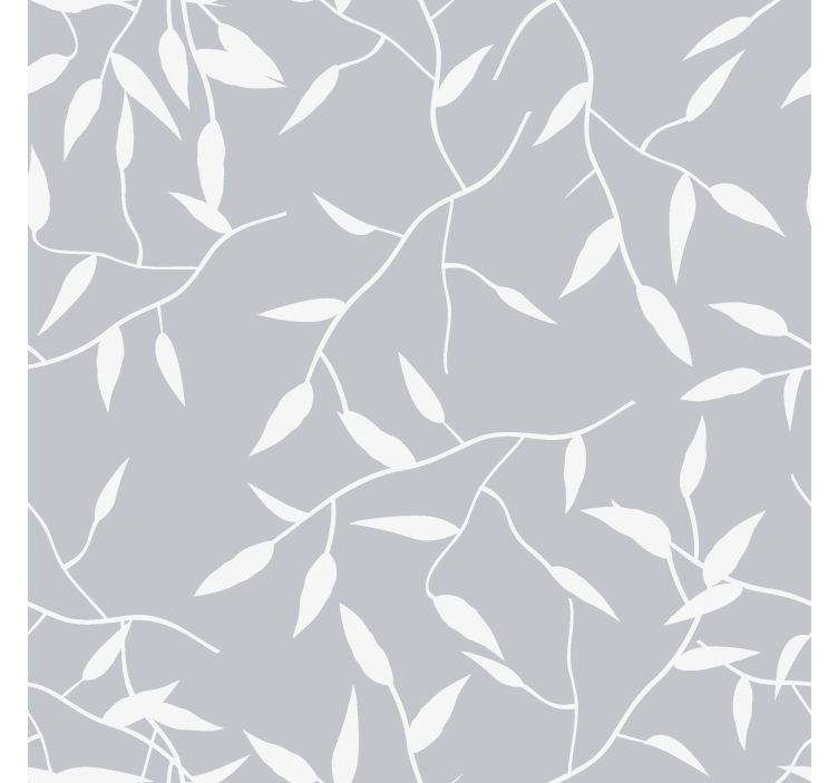 Elegant gray motif leaves wallpaper - TenStickers