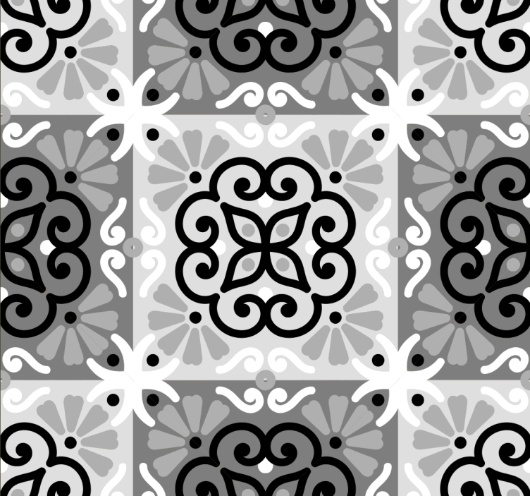 Ornate Tile Pattern tiles wallpaper - TenStickers