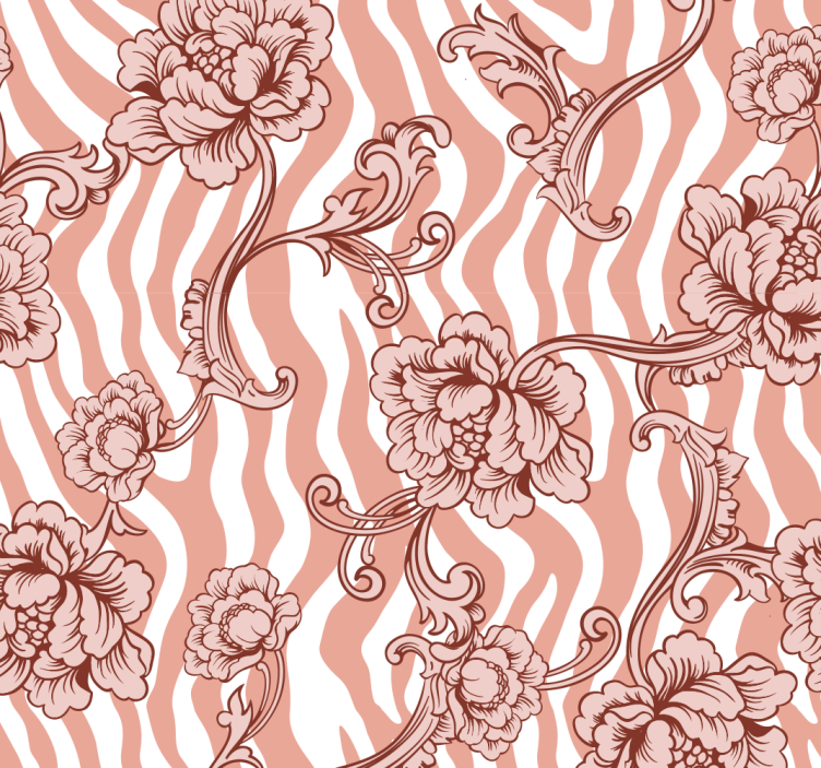 Floral Ornamental Pattern Flowery Wallpaper - TenStickers