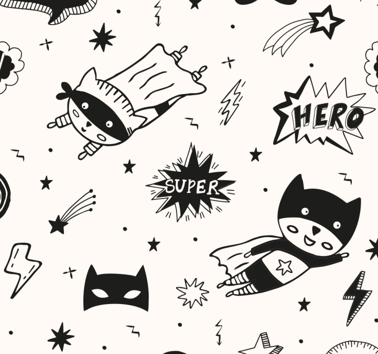Superhero Comic Patterns wallpaper childrens room - TenStickers