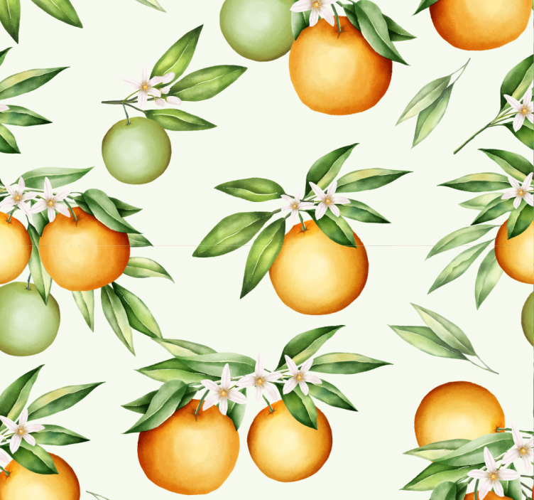 Citrus Fruit Motif dining room wallpaper - TenStickers