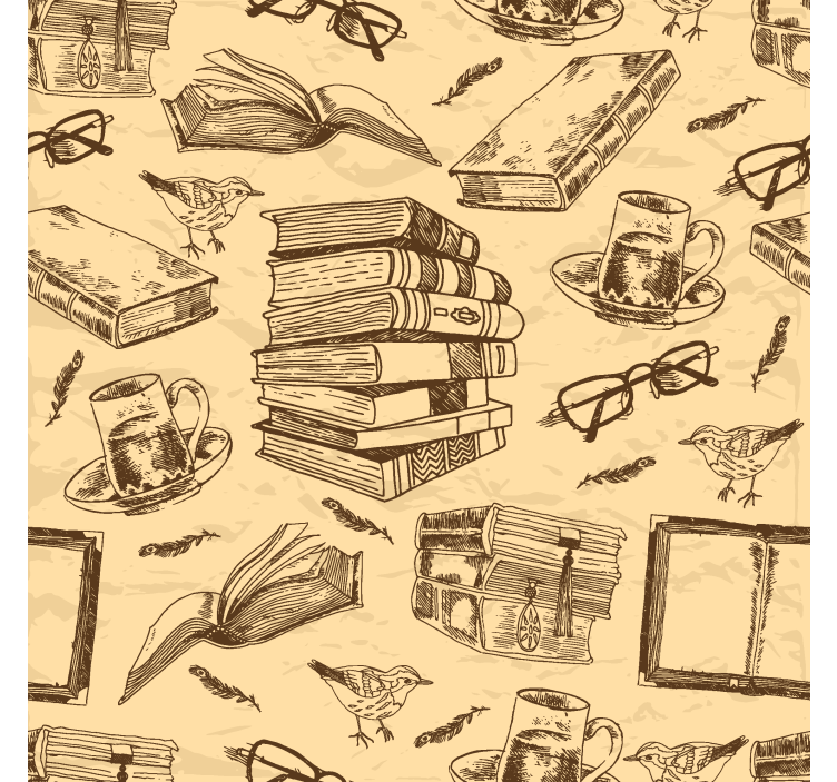Literary Sketches art deco wallpaper - TenStickers