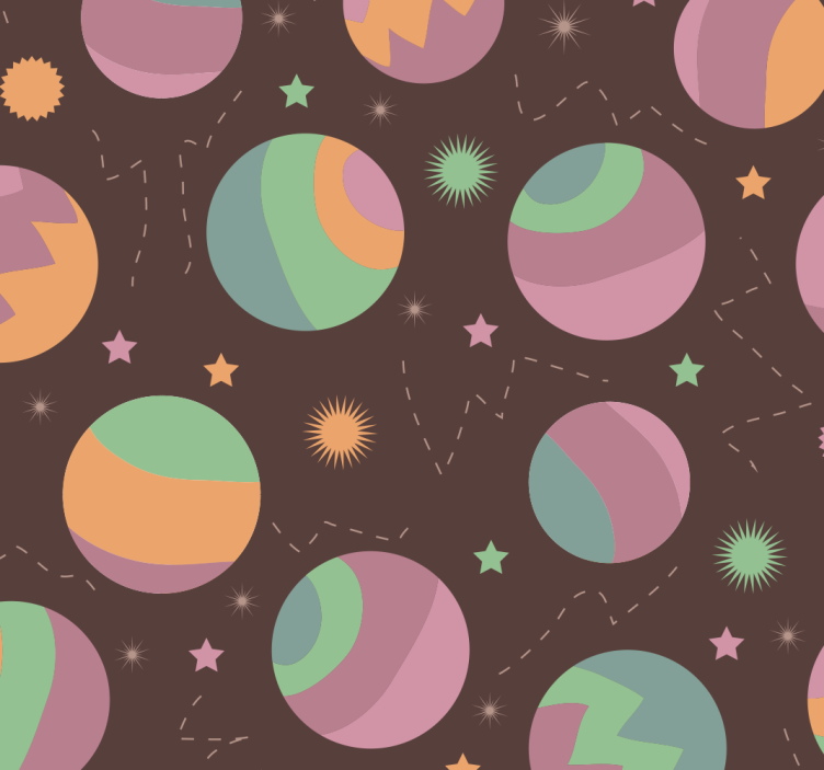 Cosmic Polka Pattern wallpaper childrens room - TenStickers