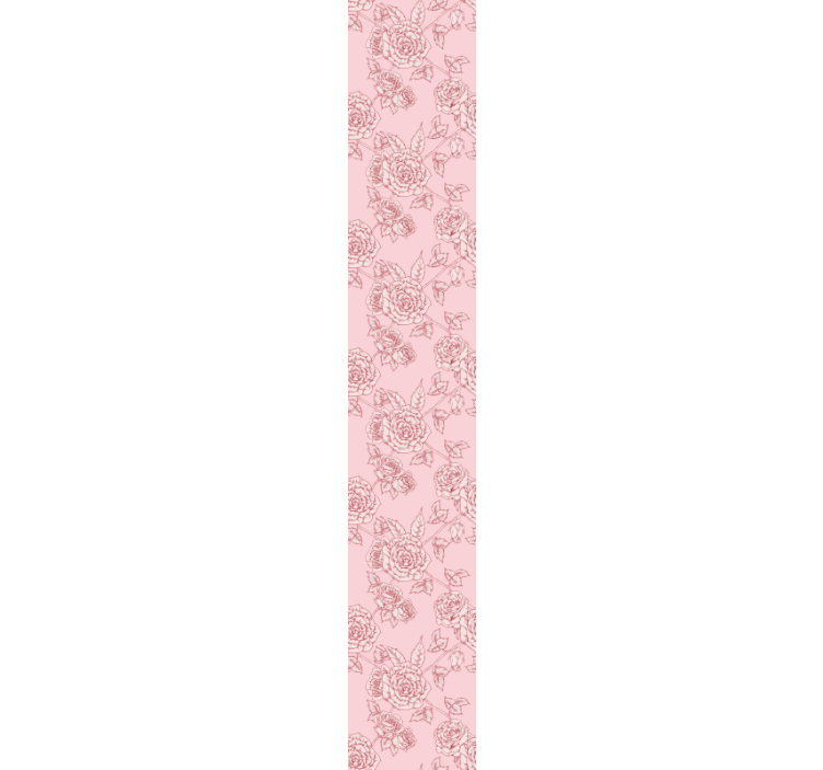 Rose Sketch Pattern flowers wallpaper - TenStickers