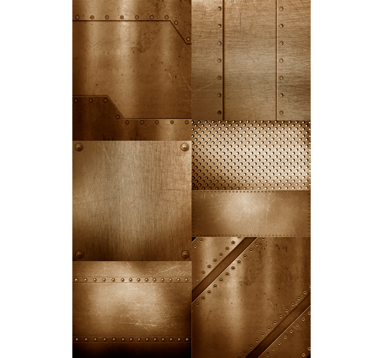 Textured wallpaper brass mosaic - TenStickers