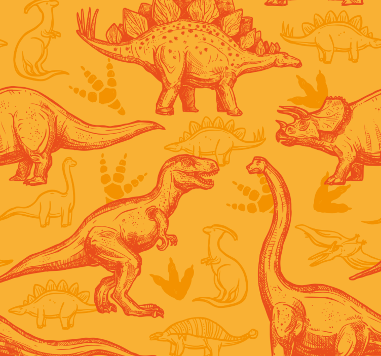 Dinosaur Cartoon dino wallpaper - TenStickers