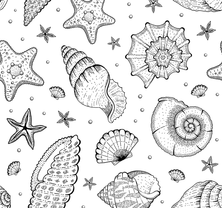 Sea Shell Patterns nature wallpaper - TenStickers
