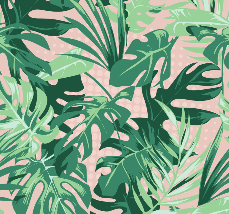 Different green leaves leaf wallpaper - TenStickers