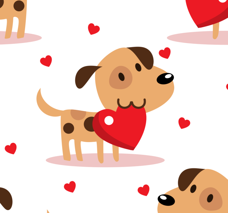 Puppy Love wallpaper of a dog - TenStickers