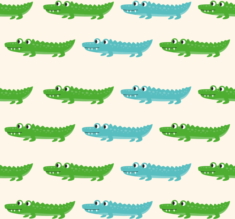 Crocodile Pattern cute animal wallpaper - TenStickers