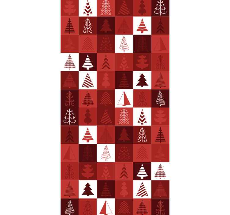 Festive Tree Patterns christmas wallpaper - TenStickers